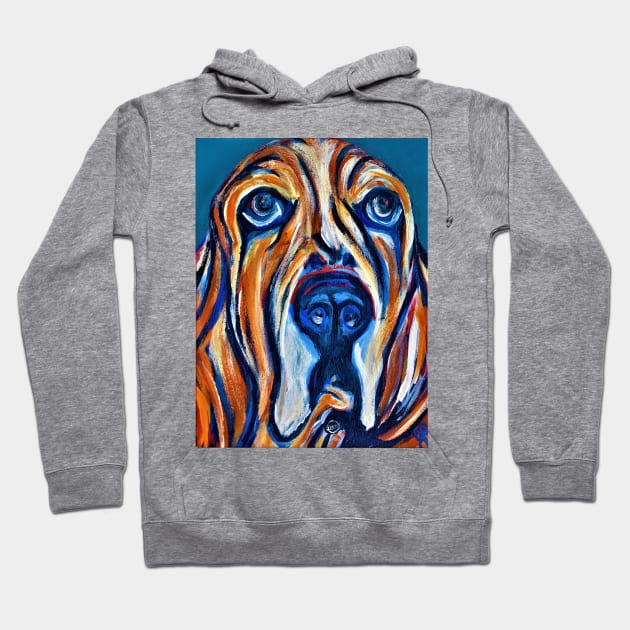 Basset Hound Face Hoodie by Jeneralarts